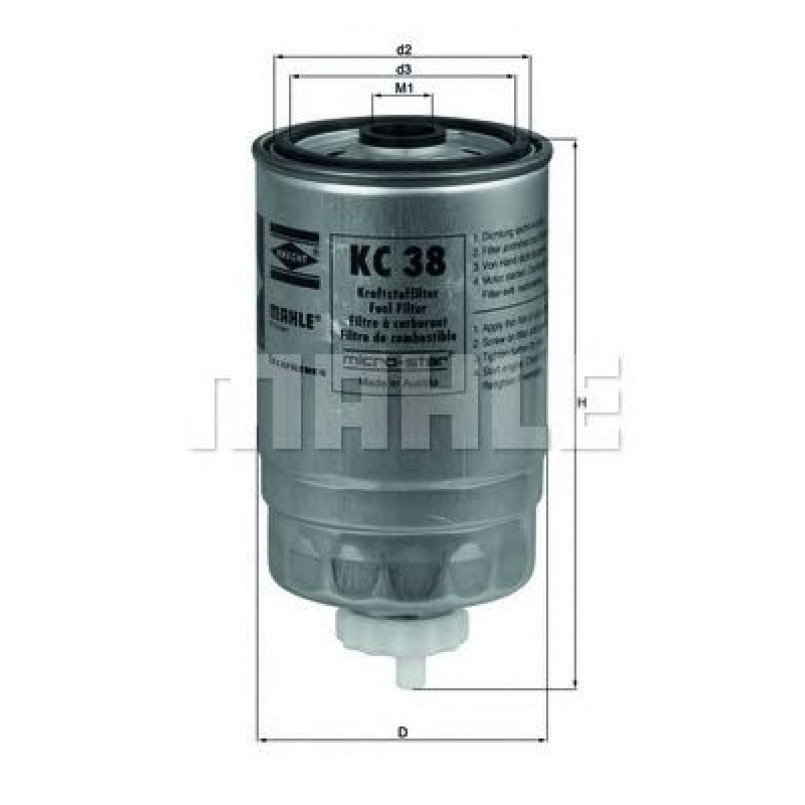 KC38 Фільтр палива (MAHLE)