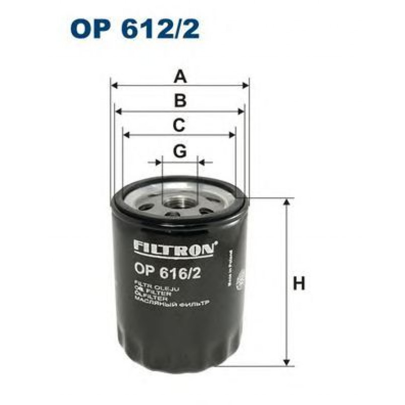 FILTRON OP616/2 Фільтр масла