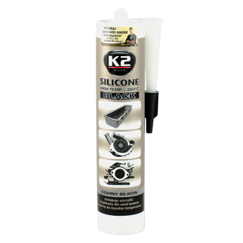K2 SIL BLACK (BLACK SILICON +350С) 300g Силікон герметик (чорний) х15