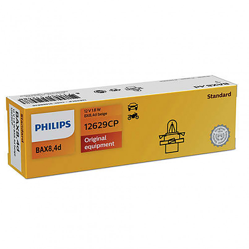 12629CP (PHILIPS) BAX BX8,4d Beige 12V 1.8W BX8,4d