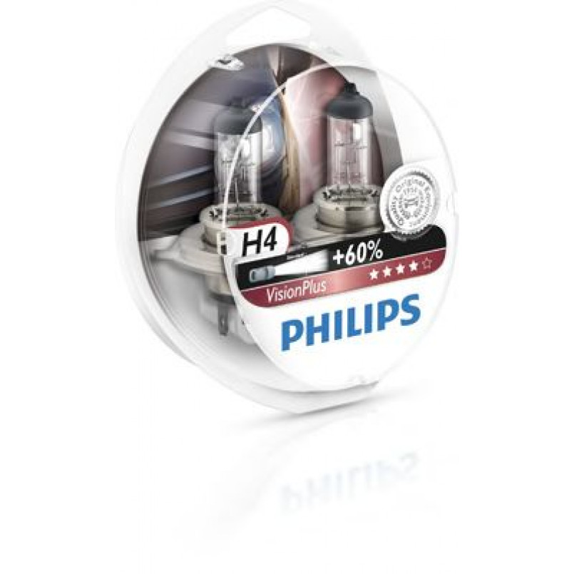 12342VPS2 (PHILIPS) H4 VisionPlus (+60%) 12V 60/55W P43t-38 Set 2 pc.
