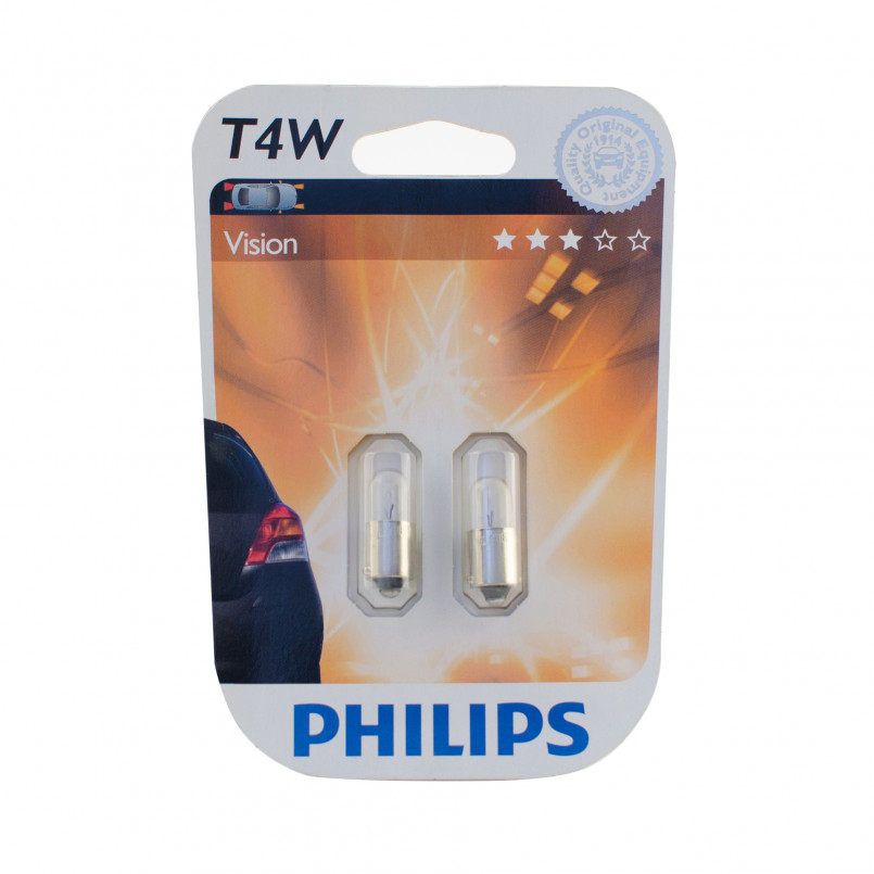 12929B2 (PHILIPS) T4W 12V 4W BA9s, Blst. 2 pc.