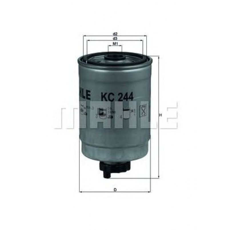 KC244 Фільтр палива (MAHLE)