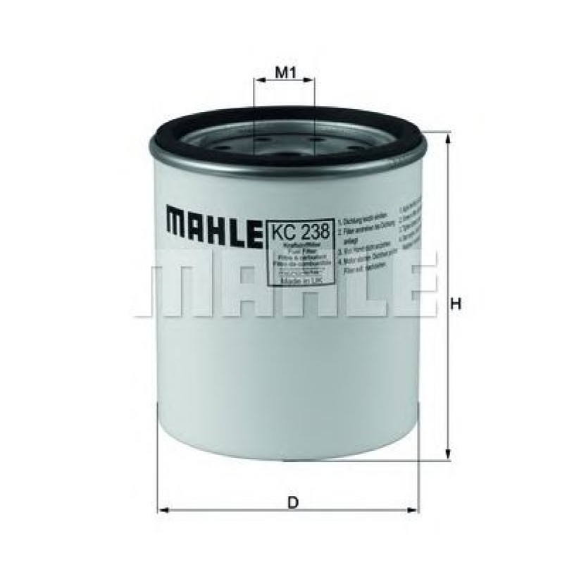 KC238D Фільтр палива (MAHLE)