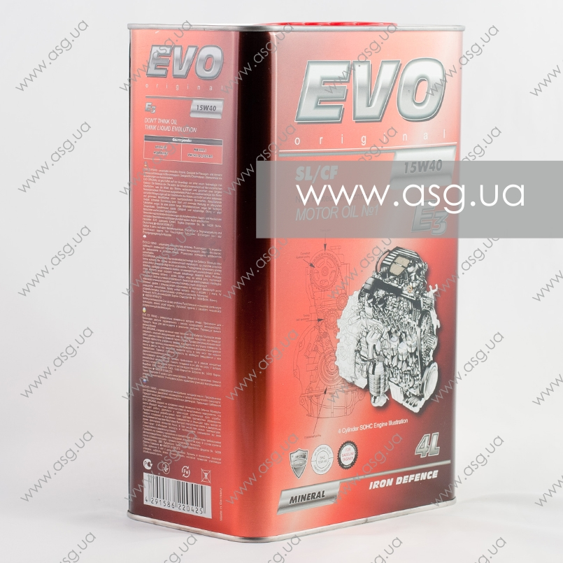 Олива моторна EVO E3 15W-40 SL/CF  4л.