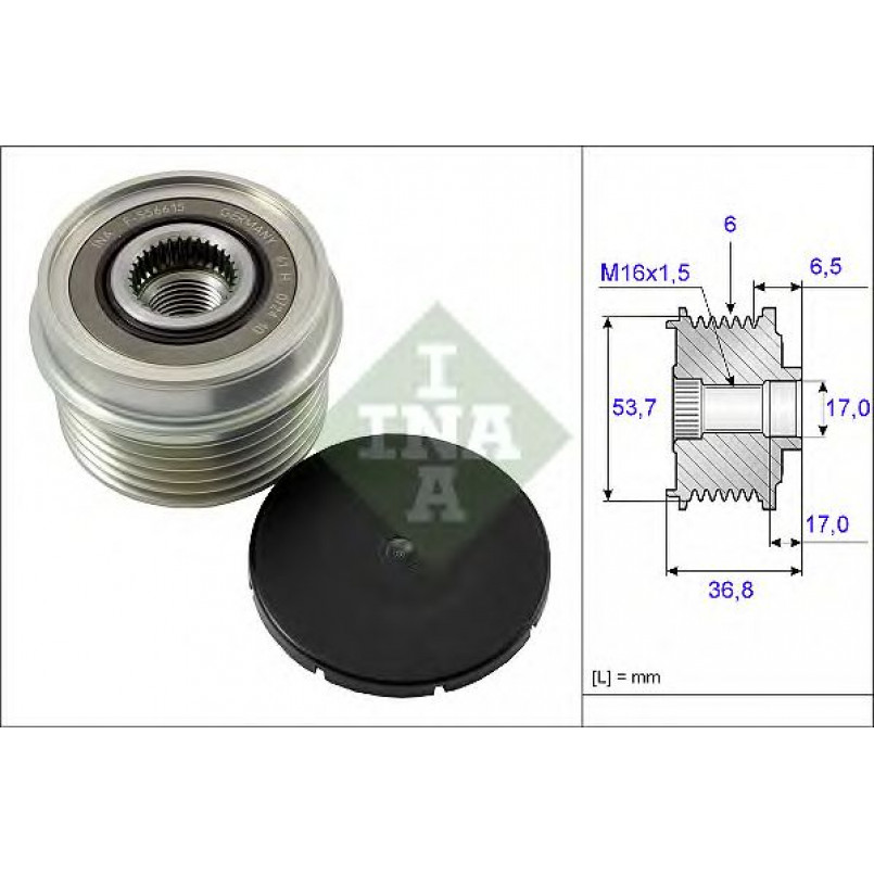 535 0074 10  INA - Механізм вільного ходу (муфта) генератора