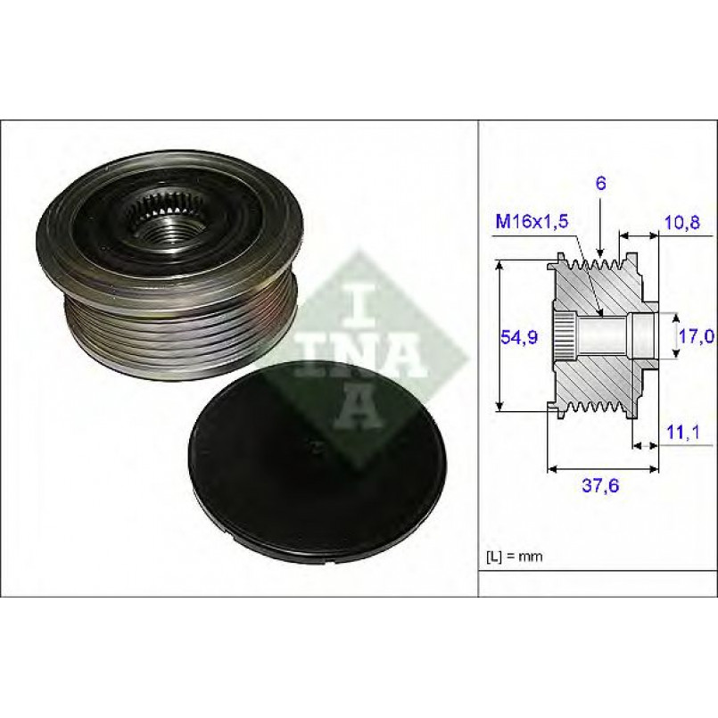 535 0123 10 INA - Механізм вільного ходу (муфта) генератора