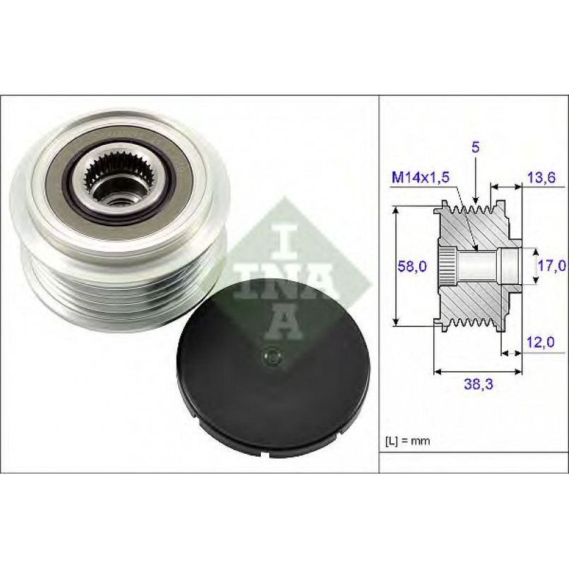 535 0184 10 INA - Механізм вільного ходу (муфта) генератора