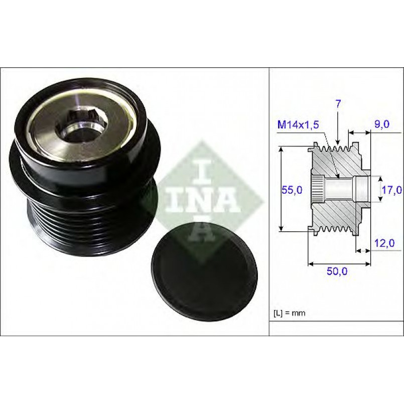 535 0198 10 INA - Механізм вільного ходу (муфта) генератора