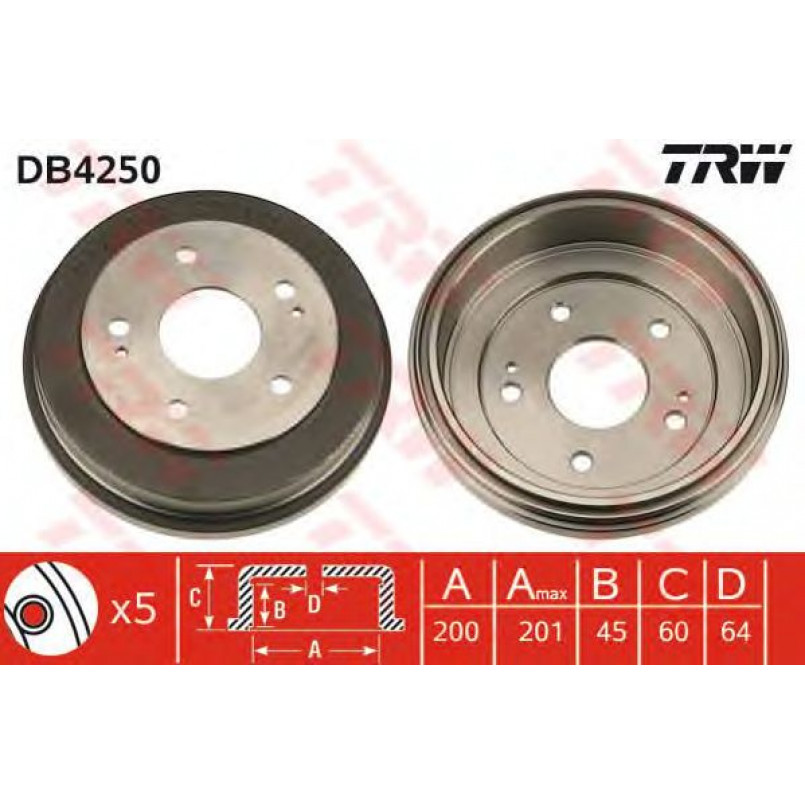 DB4250  TRW - Гальмівний барабан