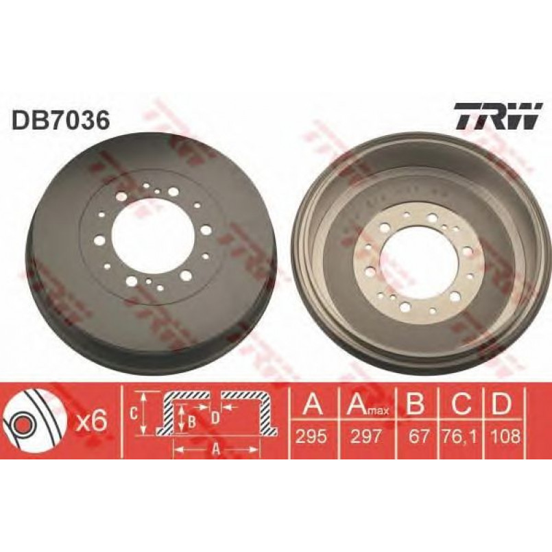 DB7036  TRW - Гальмівний барабан
