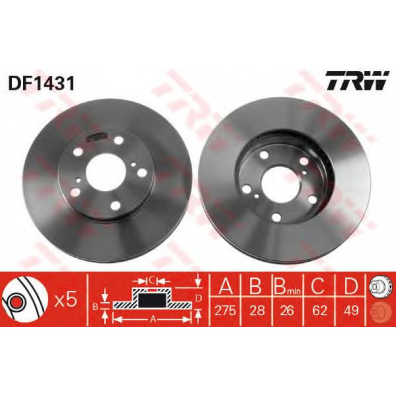 DF1431  TRW - Гальмівний диск