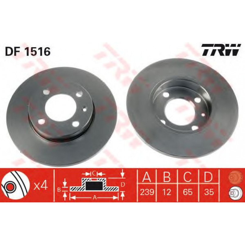 DF1516  TRW - Гальмівний диск