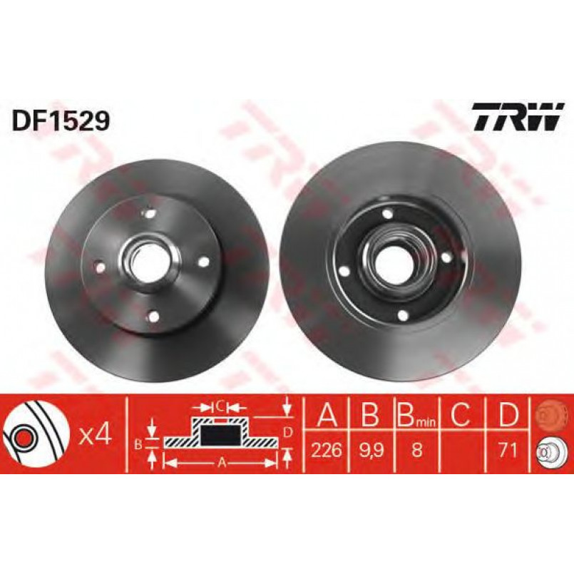 DF1529  TRW - Гальмівний диск