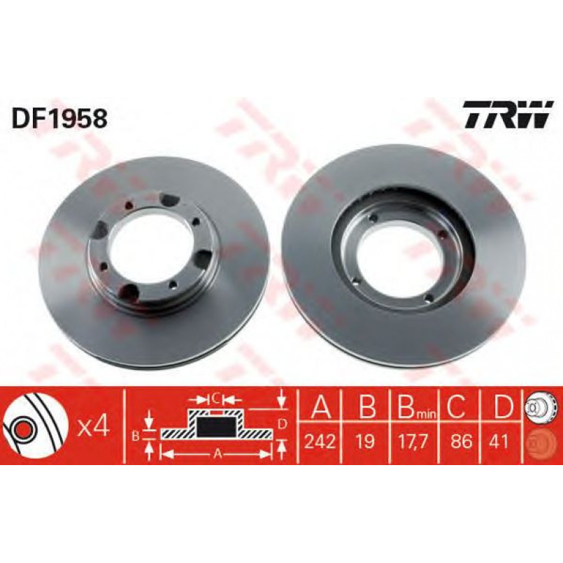 DF1958  TRW - Гальмівний диск