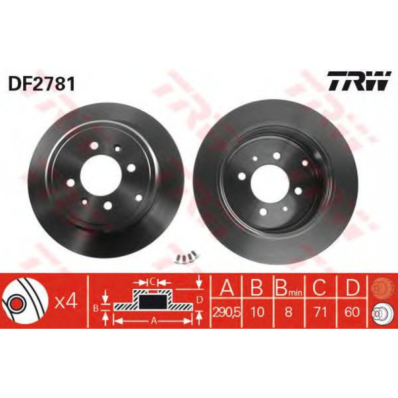 DF2781  TRW - Гальмівний диск
