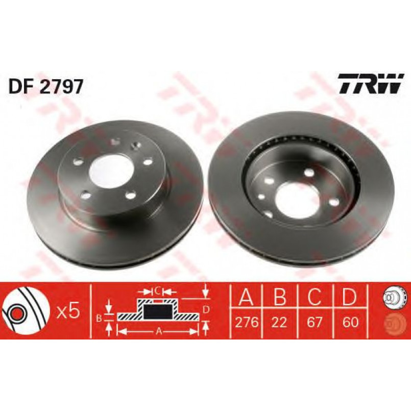 DF2797  TRW - Гальмівний диск