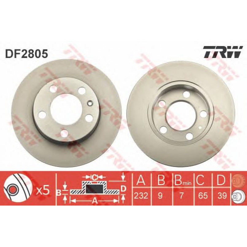 DF2805  TRW - Гальмівний диск