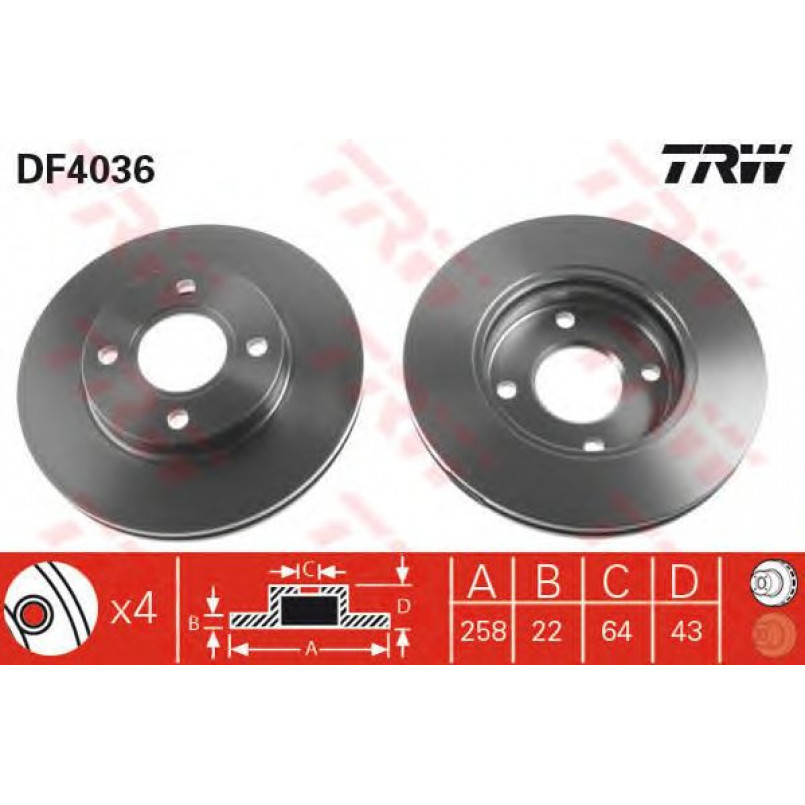 DF4036  TRW - Гальмівний диск