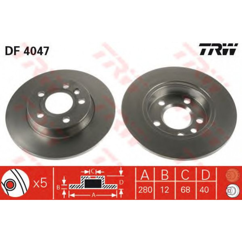 DF4047  TRW - Гальмівний диск