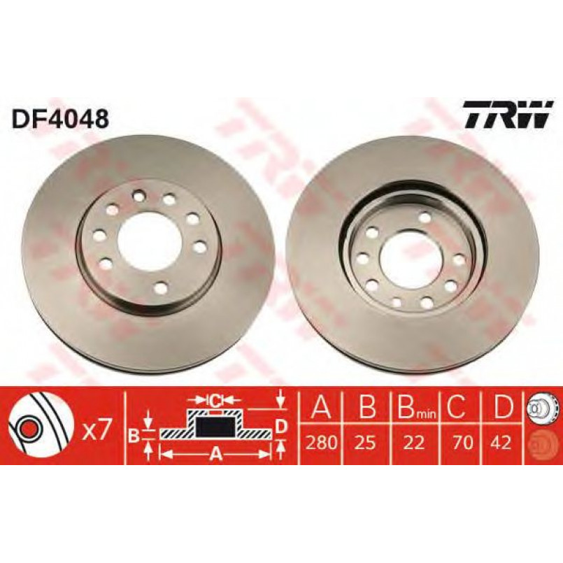 DF4048  TRW - Гальмівний диск