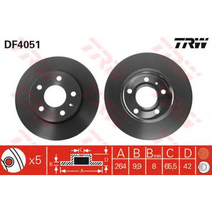 DF4051  TRW - Гальмівний диск