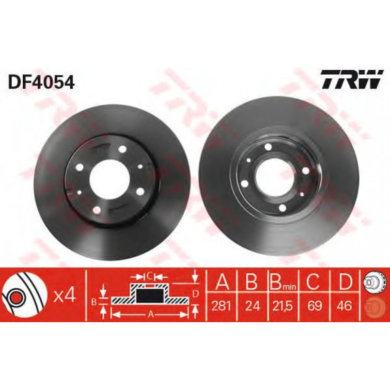 DF4054  TRW - Гальмівний диск