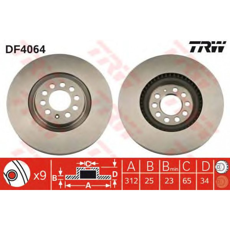 DF4064  TRW - Гальмівний диск