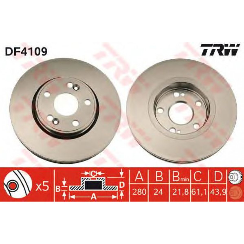 DF4109  TRW - Гальмівний диск