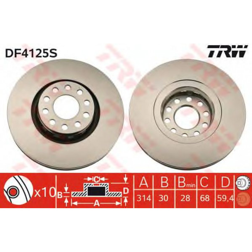 DF4125S  TRW - Гальмівний диск