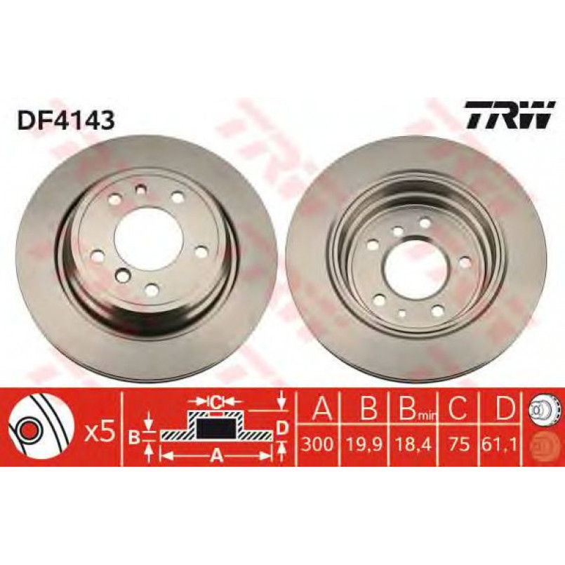 DF4143  TRW - Гальмівний диск