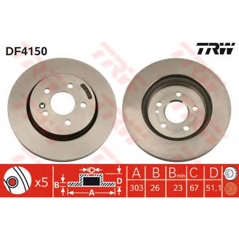 DF4150  TRW - Гальмівний диск