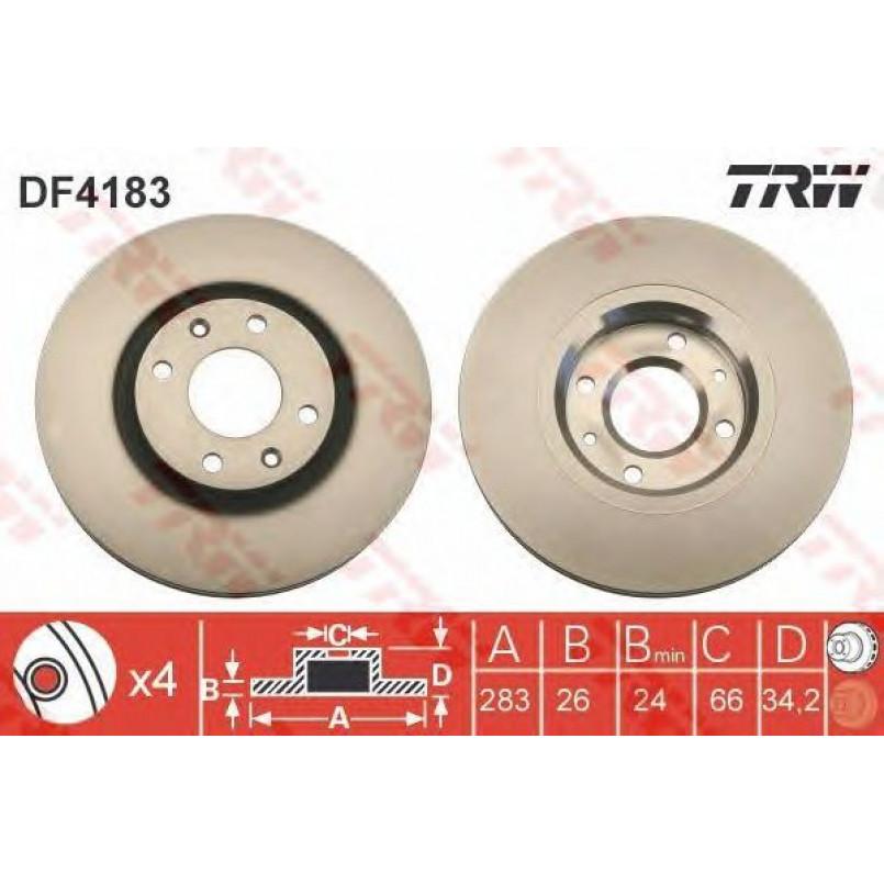 DF4183  TRW - Гальмівний диск