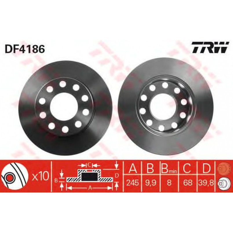 DF4186  TRW - Гальмівний диск