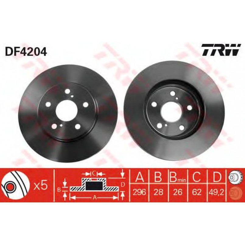 DF4204  TRW - Гальмівний диск