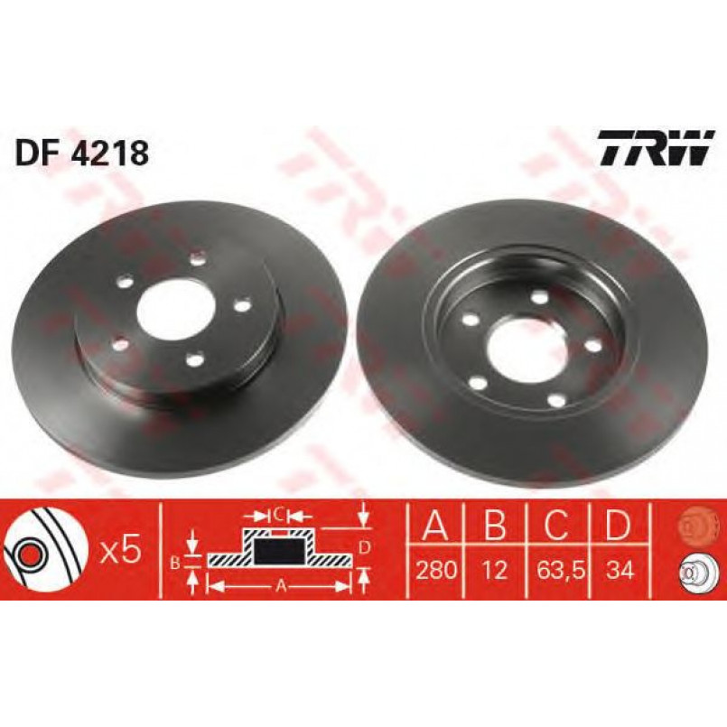 DF4218  TRW - Гальмівний диск