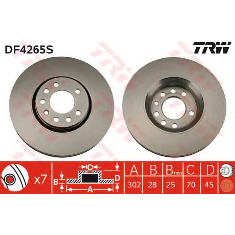 DF4265S  TRW - Гальмівний диск