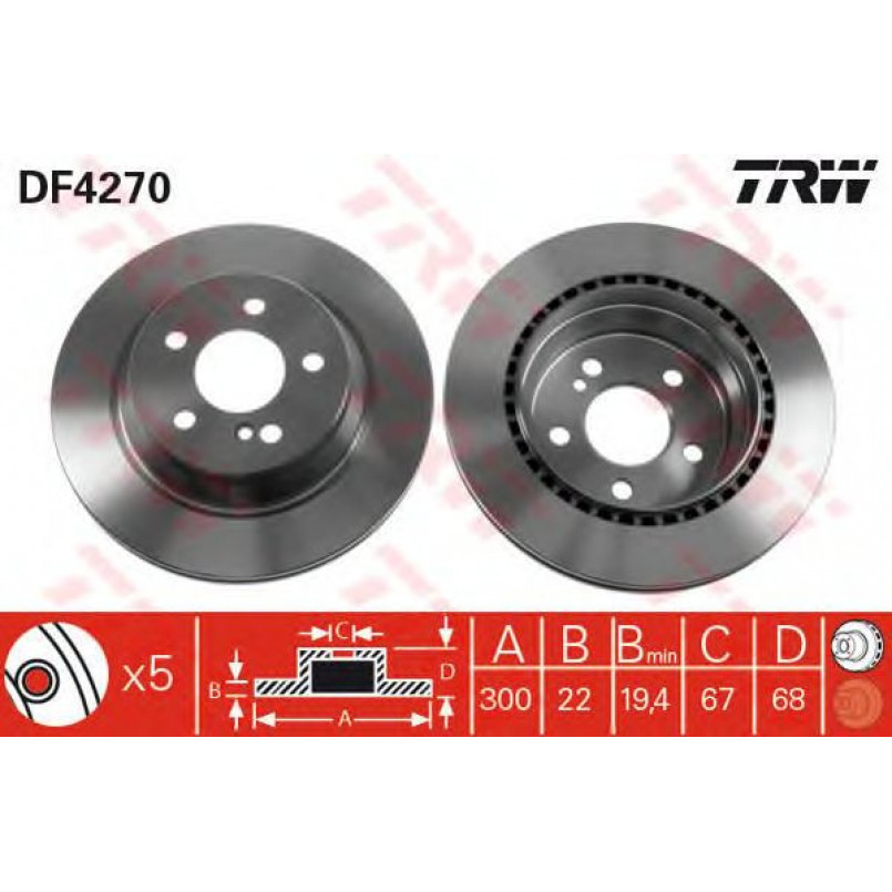 DF4270  TRW - Гальмівний диск