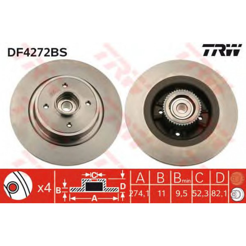 DF4272BS  TRW - Гальмівний диск