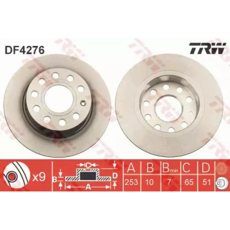 DF4276  TRW - Гальмівний диск