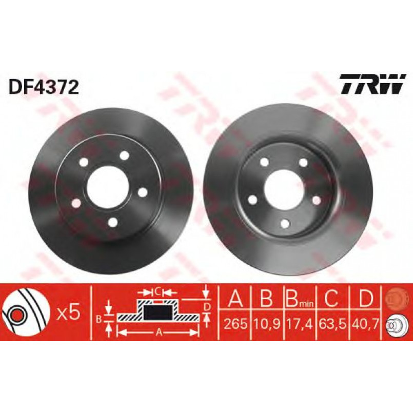 DF4372  TRW - Гальмівний диск