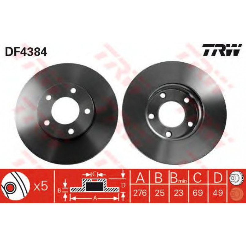 DF4384  TRW - Гальмівний диск