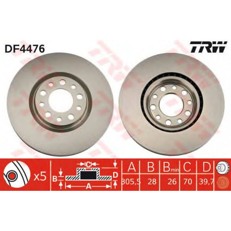 DF4476  TRW - Гальмівний диск