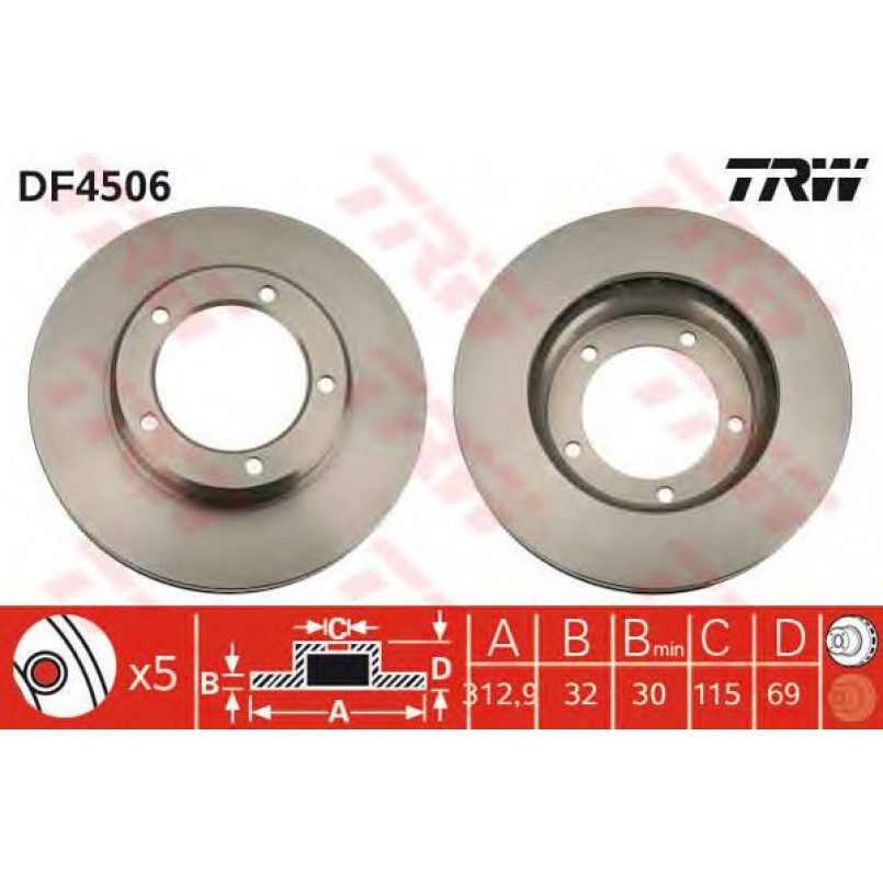 DF4506  TRW - Гальмівний диск