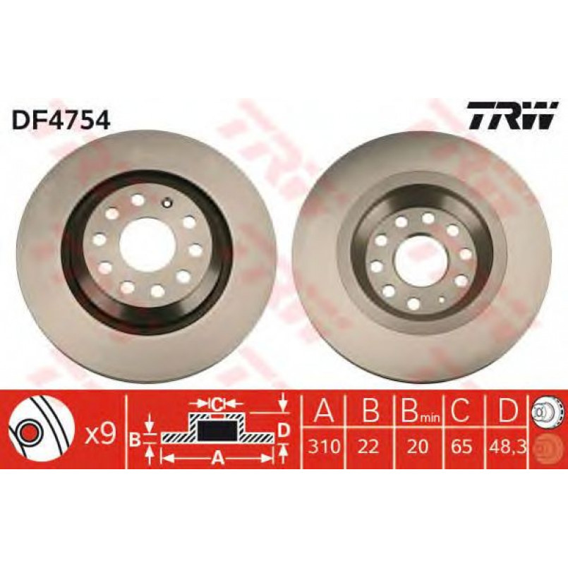 DF4754  TRW - Гальмівний диск