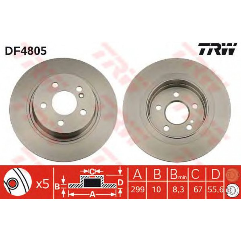 DF4805  TRW - Гальмівний диск
