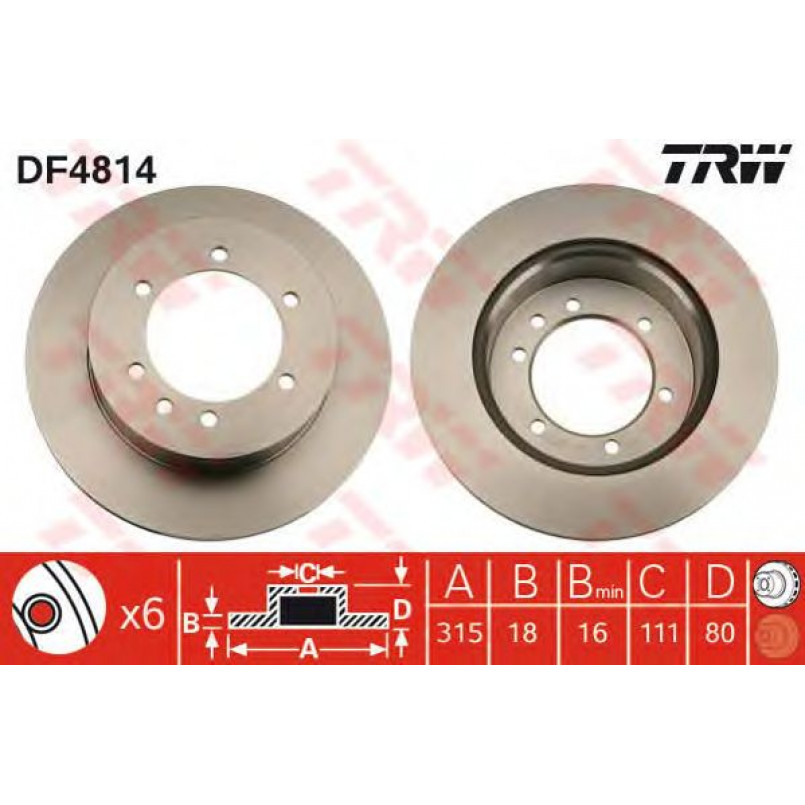 DF4814 TRW - Гальмівний диск