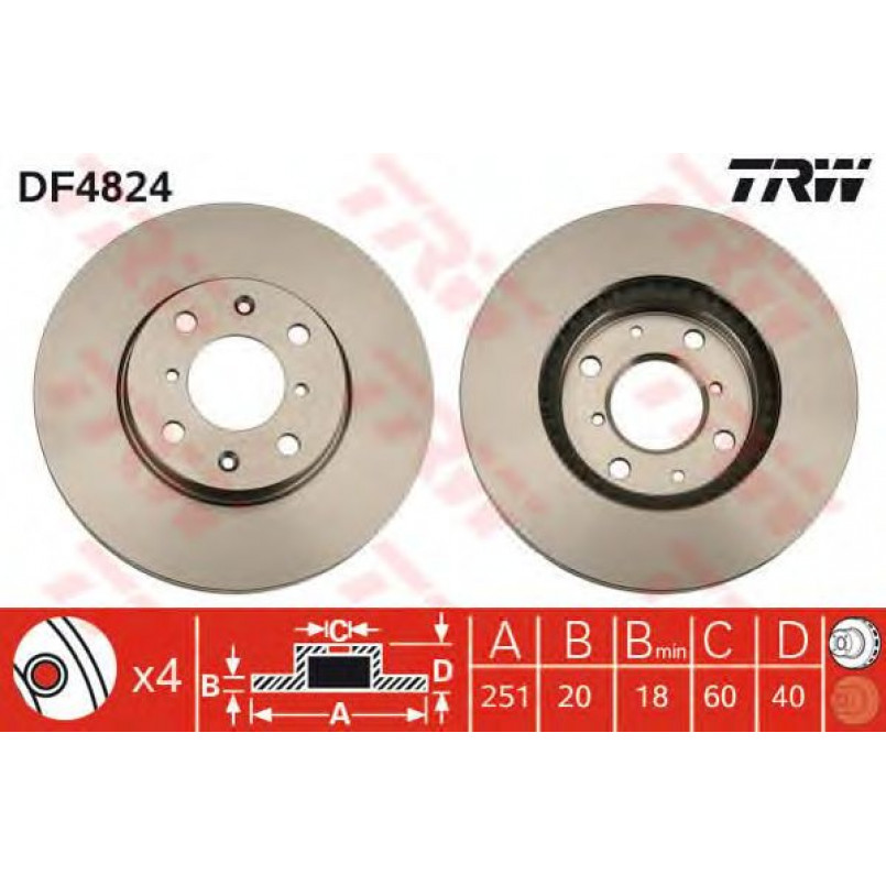 DF4824 TRW - Гальмівний диск