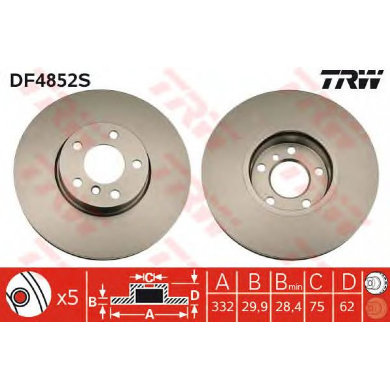 DF4852S  TRW - Гальмівний диск