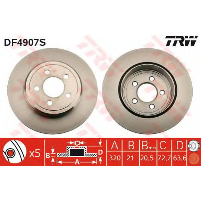 DF4907S TRW - Гальмівний диск